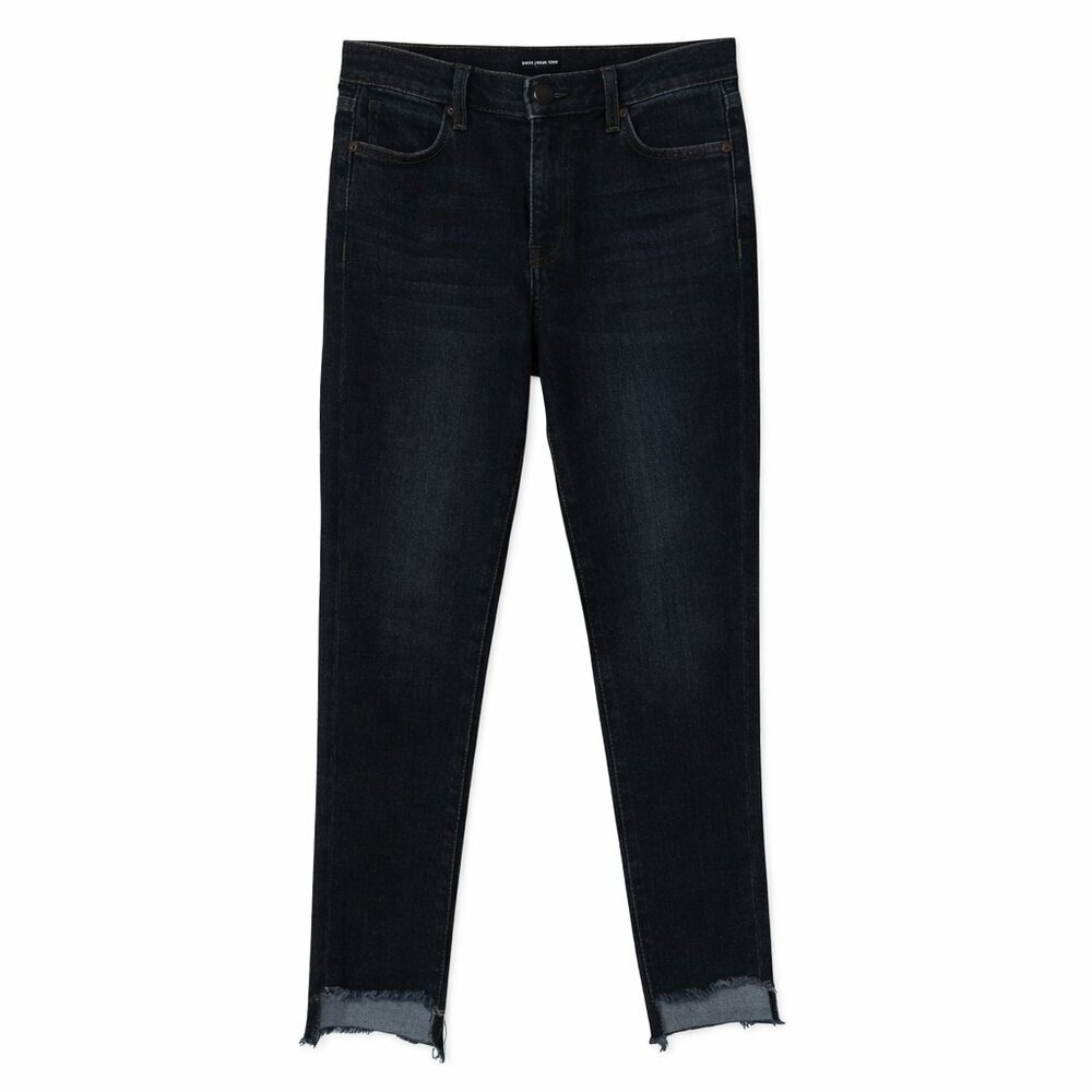Medium Wash JUST BLACK Frayed Hem Skinny Jeans 24